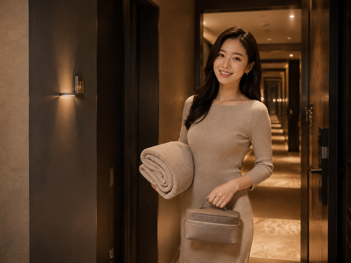 연천 방문 홈케어 일정을 준비하는 젊은 성인 한국 여성 관리사